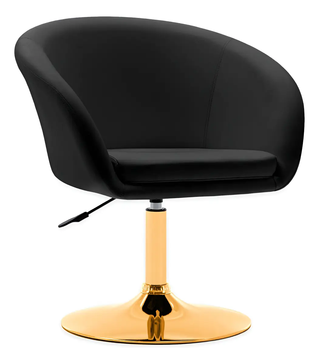 Sillón de corte B-Prof Midland negro y dorado, base redonda