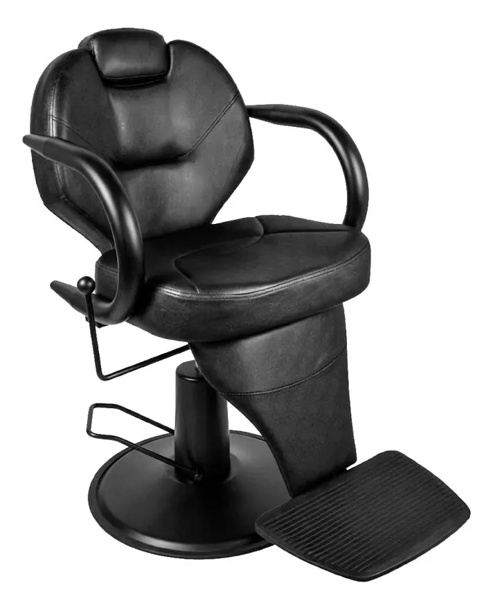 Sillón Barbero Profesional Plata con Negro
