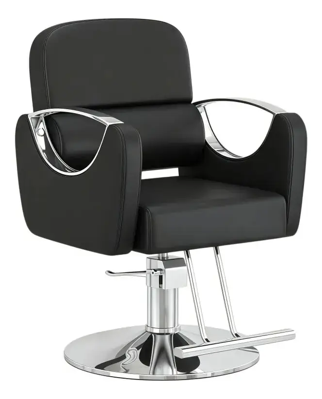 Sillón Barbero Plata con Negro